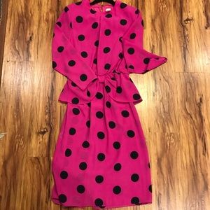 Vintage Peplum Dress 80s
